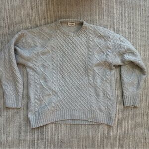 Aritzia Gray Cable Knit Sweater